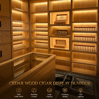 Armoire de présentation de cigares en bois de cèdre de qualité supérieure, humidor de luxe sur mesure pour la maison, le bar, l'hôtel et le club