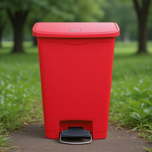 Pattumiera a Pedale in Resina Rossa 90 L - Product Image 3