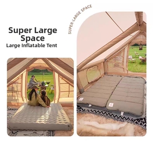 Tente de camping gonflable légère <span class=keywords><strong>TUKI</strong></span> 12m² à deux chambres, double couche, beige, en tissu Oxford imperméable, luxe, vente en gros - Product Image 6