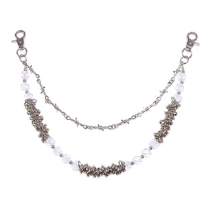 Cadena de cintura de doble capa con cuentas de espiga, de aleación de zinc, estilo hip hop, diseño de púas, para moda, cadena corporal - Product Image 5