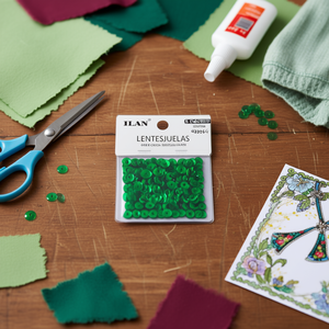 Paillettes ILAN 6mm Verdi 15g Decorazioni Artigianali Rotonde in PET - Product Image 3