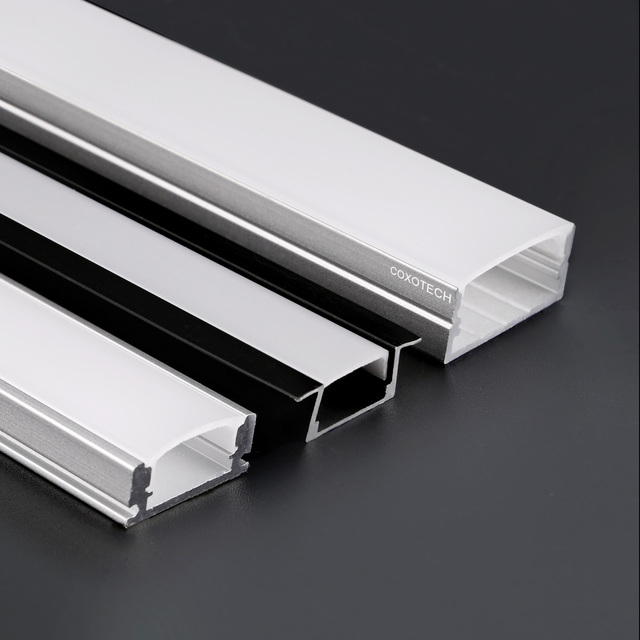 Custom Aluminium Profile for Led Strip Channel and Milked Transparent Diffuser for Recessed and Surface Mounted Lighting