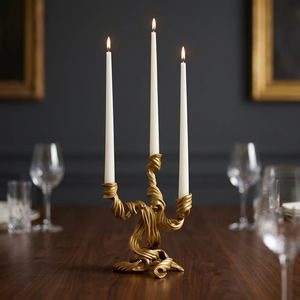 Candelabro de Latón de Lujo Hecho a Mano para Mesa de Comedor, Sala de Estar, Mesa de Centro, Dormitorio, Decoración del Hogar, Pieza Decorativa Navideña - Product Image 1