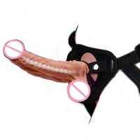 Dildo réaliste fin et souple de 8 pouces, ensemble de pantalon à taille réglable et de sangles réglables pour les pieds, pour un double plaisir, pour femme, ensemble de sangles à porter