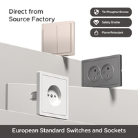 Prise murale modulaire russe BENDI 16A 250V Schuko 5 prises anti-effraction ignifuge PC IP20 Modèle C23