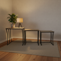 Table console moderne en métal noir durable et écologique, ensemble de 3 pièces pour villa, hôtel, salon, cuisine, meubles de maison, appartement