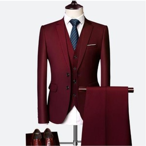 2025 arrivées couleur unie simple boutonnage Blazer costume affaires mariage Banquet Gentleman <span class=keywords><strong>3</strong></span> pièces costume hommes affaires Suites - Product Image 3