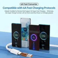 Mini 6A OTG Type C Femelle vers USB A Mâle Adaptateur En Alliage D'aluminium Type C Chargeur Rapide Câble Adaptateur pour iPhone 11 12 13 14 Samsung