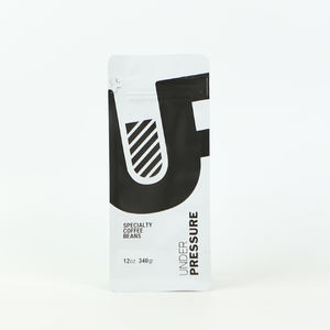 Custom in bianco e nero 12oz facile strappo <span class=keywords><strong>taz</strong></span> cerniera fondo piatto sacchetto di caffè con valvola a senso onw - Product Image 1