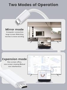 Mạ Niken 4K 60Hz Loại <span class=keywords><strong>C</strong></span> Để <span class=keywords><strong>HDMI</strong></span> <span class=keywords><strong>C</strong></span>áp Trắng 1.8M <span class=keywords><strong>USB</strong></span> <span class=keywords><strong>C</strong></span> Để <span class=keywords><strong>HDMI</strong></span> <span class=keywords><strong>C</strong></span>áp Nylon Bện Loại <span class=keywords><strong>C</strong></span> Để <span class=keywords><strong>HDMI</strong></span> Adapter Chuyển Đổi - Product Image 3