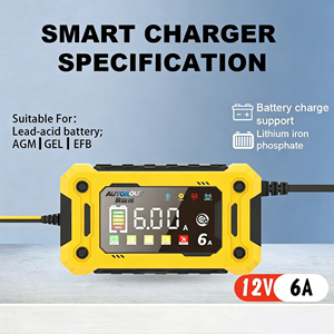 Chargeur de <span class=keywords><strong>batterie</strong></span> de voiture intelligent à <span class=keywords><strong>charge</strong></span> rapide 12V 6A, chargeur et mainteneur de <span class=keywords><strong>batterie</strong></span> automatique pour voiture, camion, bateau, camping-car, <span class=keywords><strong>moto</strong></span> - Product Image 2
