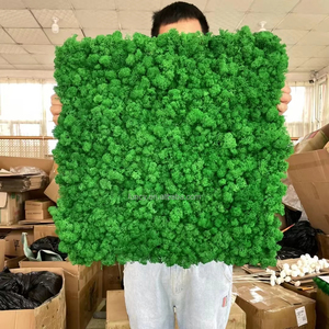 50x 50 cmトナカイモスパネルタイル環境保存プラスチックフェイクボックスウッド草屋内壁用オフィスウェディング - Product Image 3
