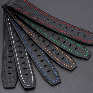 Bracelet de montre en caoutchouc de silicone à extrémité incurvée personnalisée de 20mm de qualité supérieure pour Omege X Swath Moonswatch - Product Image 4