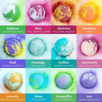 Ensemble de bombes de bain naturelles personnalisées aux fleurs et aux huiles essentielles, bombes de bain effervescentes de luxe pour adultes et enfants, étiquette privée OEM/ODM acceptée