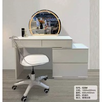 Table de toilette multifonctionnelle moderne avec armoire de rangement, coiffeuse brillante pour chambre à coucher, mobilier de maison