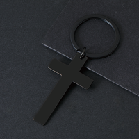 Ywyougang Individuell Gravierter Kreuz-Schlüsselanhänger, Edelstahl Blanko-Kreuz-Anhänger Schlüsselring für Lasergravur Personalisiertes Geschenk