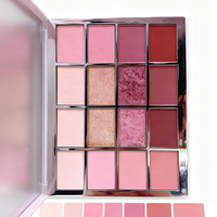Palette de fards à paupières carrée en métal vegan de luxe avec poudre minérale mate longue tenue et résistante à l'eau, option marque privée