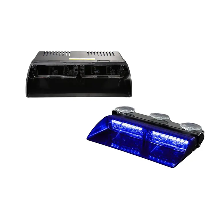 Luz estroboscópica S2 de 16 LED para salpicadero de coche, lámpara intermitente de emergencia de 12V, 18 luces intermitentes, tinte de Color azul