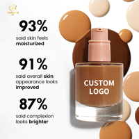 Haute qualité 24h Fond de teint végétalien longue durée à couverture complète Maquillage Poudres liquides mates de marque privée Cosmétiques de haute qualité