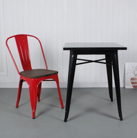 Table à manger carrée en métal au design moderne, confortable, vente en gros de meubles de cuisine pour hôtel, restaurant, café, salon