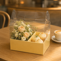 Boîtes de fête transparentes, prêtes à être expédiées, pour gâteaux, fleurs, chocolats, en plastique PET