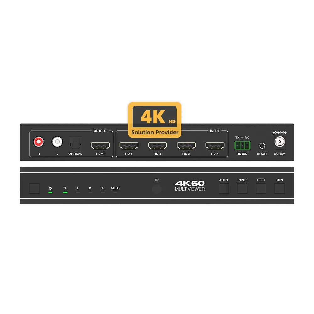 Répartiteur de commutateur matriciel HDMI 4x1 avec commutateur HDMI SPDIF HDR 4x1 prise en charge du commutateur HDMI HDCP 2.2 ARC 3D 4K @ 60Hz