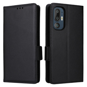 Funda de Cuero con Diseño de Lichi, Ranuras para Tarjetas y Cordón para <span class=keywords><strong>HTC</strong></span> U24 <span class=keywords><strong>Pro</strong></span> 5G - Product Image 1
