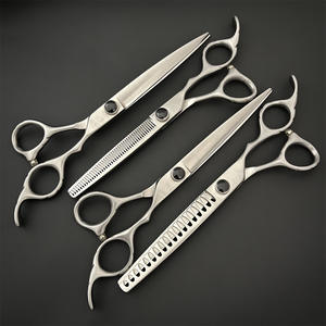 Tijeras de peluquería para mascotas, diseño de espina de pescado de acero inoxidable de 7 pulgadas, para recortar el pelo de perros, herramientas de belleza profesionales - Product Image 1