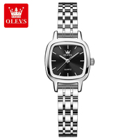 Montre à quartz OLVES 5675 de luxe pour femme, cadran carré vert, étanche, pour le bureau et les soirées