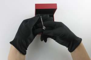 Professionele Schoonmaak Sieraden Handschoenen Microfiber Zwart Horloge Sieraden Inspectie Werkhandschoenen - Product Image 3