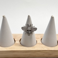 Bague en alliage pour femme, tendance, luxe, forme d'abeille, série d'insectes, ornée de strass, réglable, accessoires de bijoux