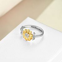 Bijoux fins en argent sterling 925 personnalisé vous êtes mon soleil bague ouverte abeille réglable pour les femmes