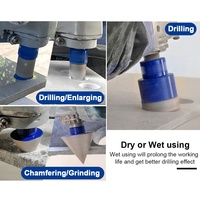 Kit de 9 pièces/1 ensemble d'outils de fraisage diamantés brasés sous vide 5/8''-11 pour chanfreinage et fraisage de carrelage, marbre et granit