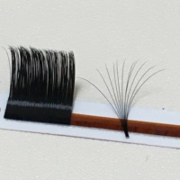 Extensions de cils volume auto-épanouissant noir mat foncé, en fibre PBT coréenne, faux vison double couche, courbure J B