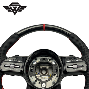 Volant sport en cuir et fibre de carbone adapté aux Mercedes Benz 223P 809 <span class=keywords><strong>AMG</strong></span> W205 W223, personnalisation haut de gamme d'usine - Product Image 4