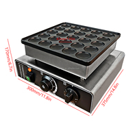 Machine à gaufres mini électrique 850W en acier inoxydable avec plaques antiadhésives, 25 pièces, pour usage industriel, commercial et hôtelier