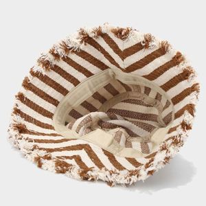 2024 New Korean Version Quilted Distressed Edged Bucket <b>Hat</b> Women Lady Autumn Popular Herringbone Sunshade Bucket <b>Hat</b> - Product Image 4