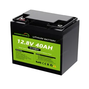 Bateria de lítio de 12v 40ah, armazenamento de energia de backup para casa, bateria de íon de lítio lifepo4