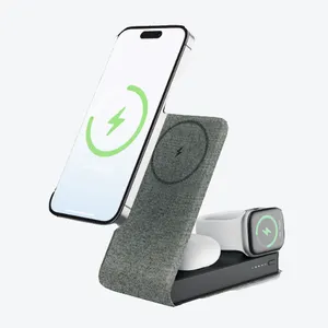 M8 2024 mais novo suporte de mesa dobrável para celular 3 em 1 10000 mAh iwatch sem fio Qi banco de potência de carga rápida