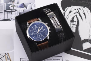 All'ingrosso 2 pezzi orologi al quarzo da <span class=keywords><strong>uomo</strong></span> da <span class=keywords><strong>uomo</strong></span> cronografo da <span class=keywords><strong>uomo</strong></span> bracciale set regalo moda moda Casual Sport Design lega 40mm - Product Image 5