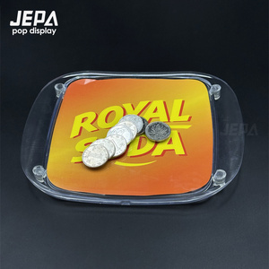 Plastica trasparente su misura in plastica trasparente vassoio di denaro vassoio vassoio di monete per bar promozione con logo stampato - Product Image 4