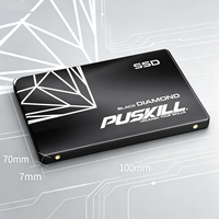 Unidad de Estado Sólido Interna PUSKILL Black Diamond de 2.5 Pulgadas SATA SSD de 1 TB para Escritorio, Alta Velocidad de Lectura y Escritura de 501-600 MB/S