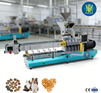 Ligne de production automatique d'extrudeuses de croquettes bicolores pour chiens et chats, machines de transformation d'aliments pour animaux de compagnie pour usine de fabrication