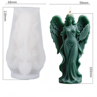 3D Traumhafte Geflügelte Göttin Silikonform für Kerzen, Engel-Mädchen-Form Wachsform für DIY Handgemachte Seife, Gips, Harz-Statue, Heimdekoration