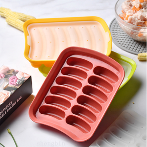 Household 12 Cavity DIY Hot Dog Maker Sausage Cake Baking Cooking Mold Food Grade Silicone Baby Food Mold Steamed Sausage Mold - Product Image 1