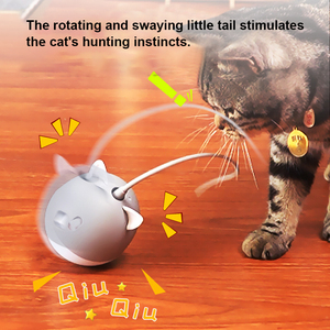 Cute Smart Automatic Interactive Eco-Friendly Rechargeable Luxury Plastic Tumbler <b>Ball</b> Toy Wobble Infrared Teaser Wand - Product Image 3