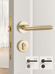 Golden Key Operated Mute Magnetic Wooden <b>Door</b> Lock for Bedroom and Bathroom American Style - Product Image 2