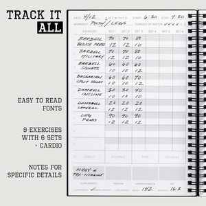 Planificador de entrenamiento detallado y libro de registro diario de fitness para rastrear y aplastar sus objetivos de gimnasio con nutrición y rastreador de progreso - Product Image 3