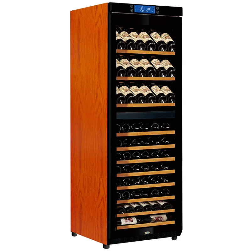 Dual-zone Custom wooden wine cooler with temperature control from Raching W380B