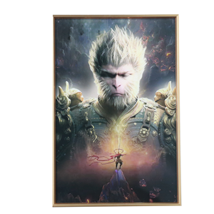 Đen huyền thoại Wukong nghệ thuật in -- trang trí tường anh hùng thần thoại Trung Quốc - Product Image 1